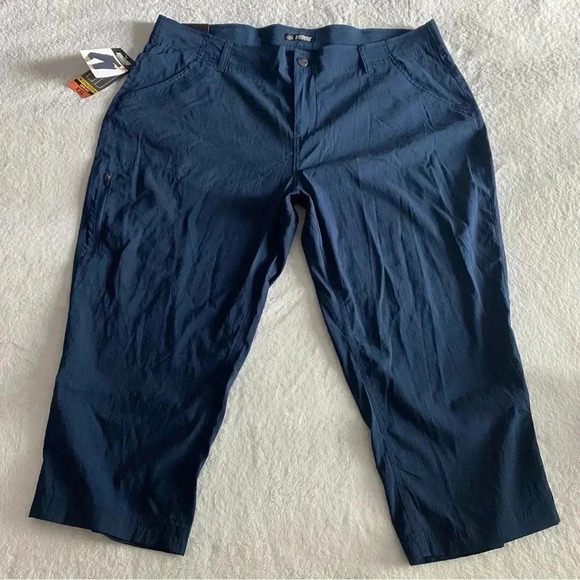 Khombu Capri Pants Comfort Stretch Waist Zip Security Pocket - Picture 4 of 9